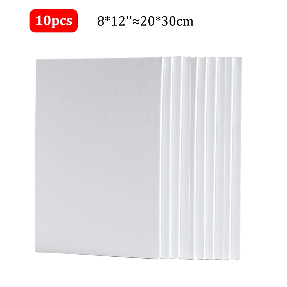 10pcs Primed Cotton Canvas Boards for Acrylic and Oil Painting