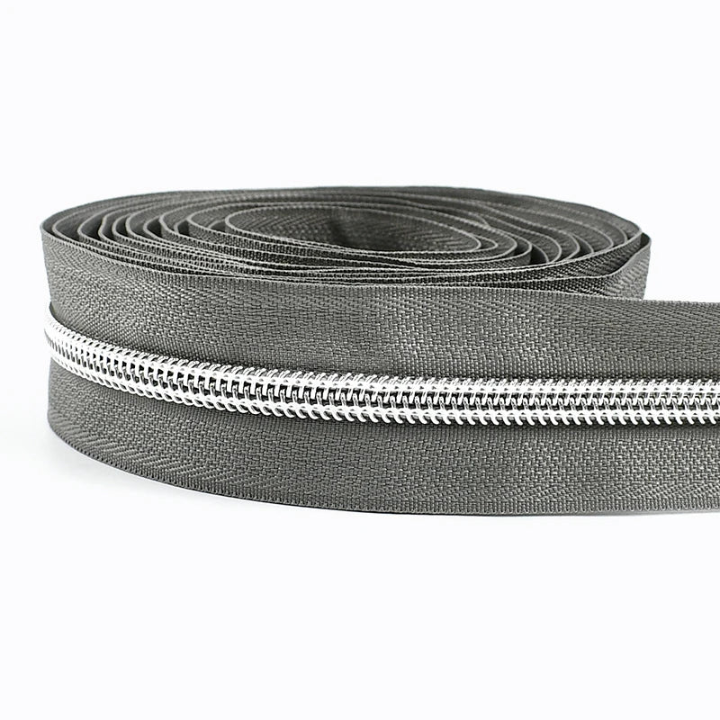 Nylon Zipper Tape Set with Metal Teeth for DIY Sewing