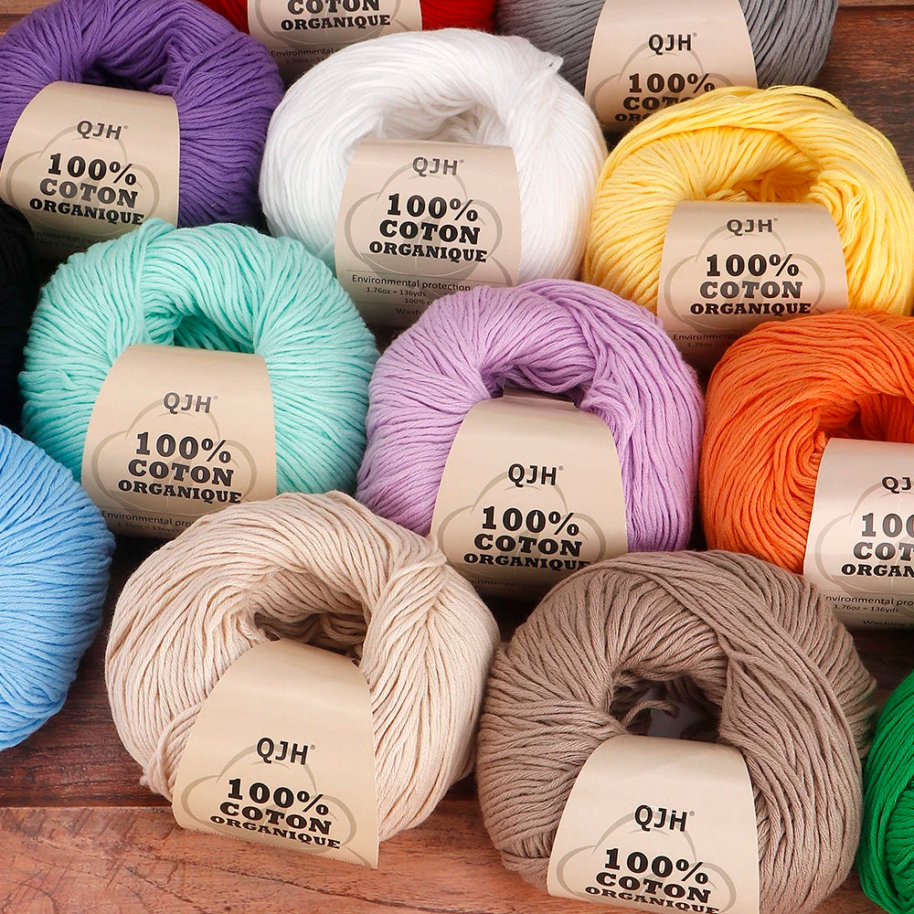 Soft Cotton Baby Yarn Set for Crochet and Knitting Crafts