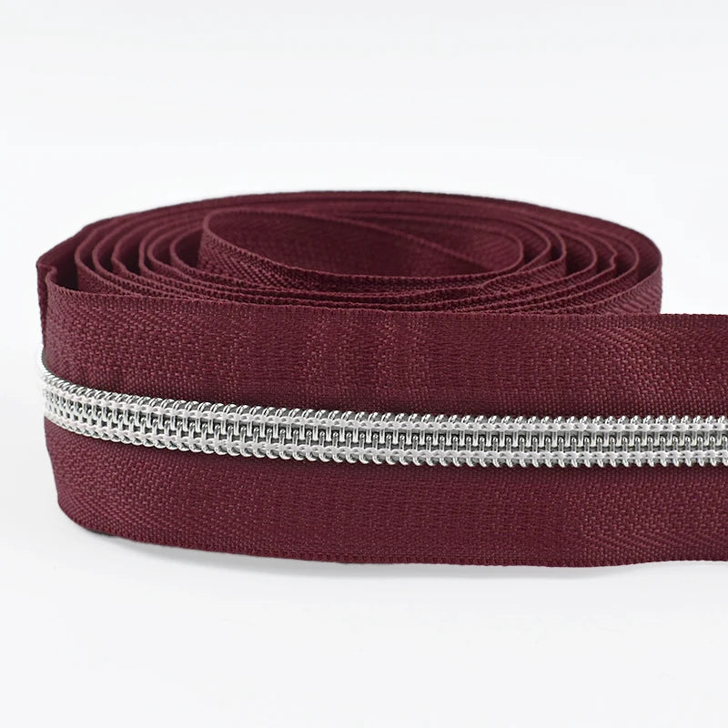 Nylon Zipper Tape Set with Metal Teeth for DIY Sewing