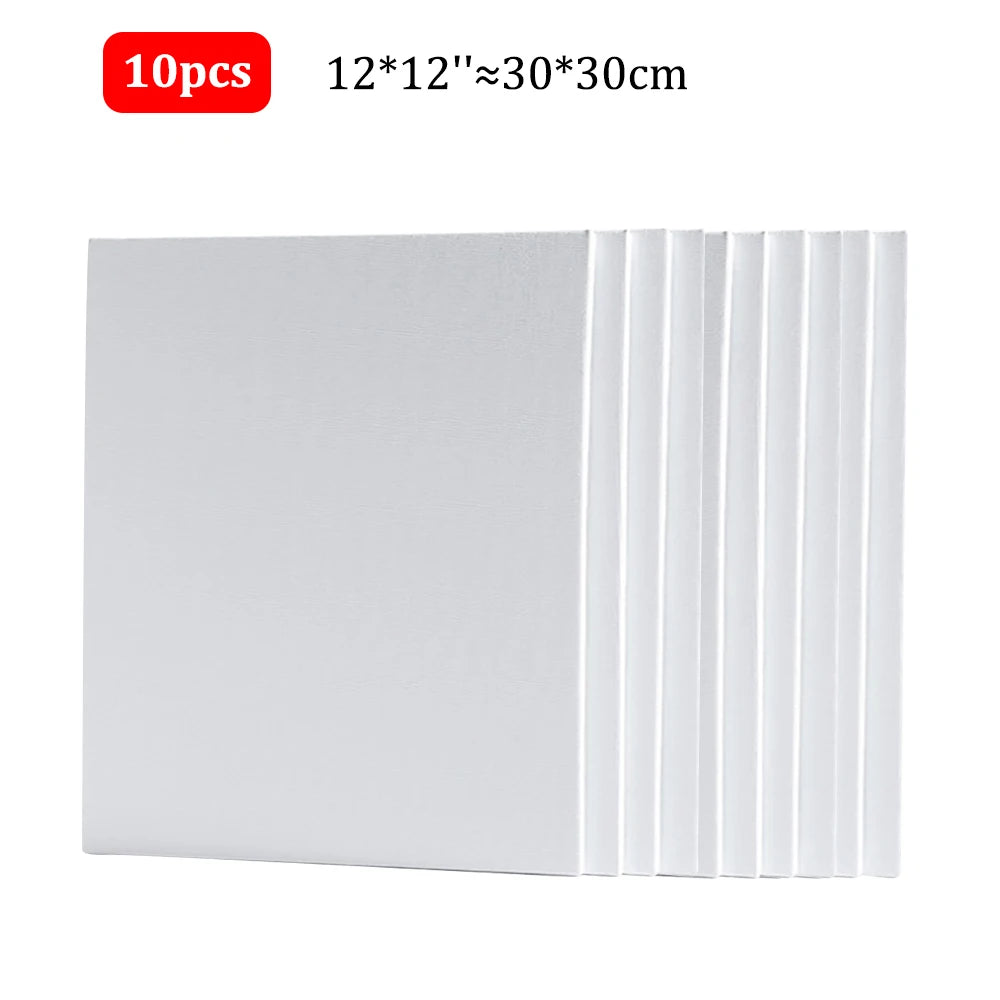 10pcs Primed Cotton Canvas Boards for Acrylic and Oil Painting