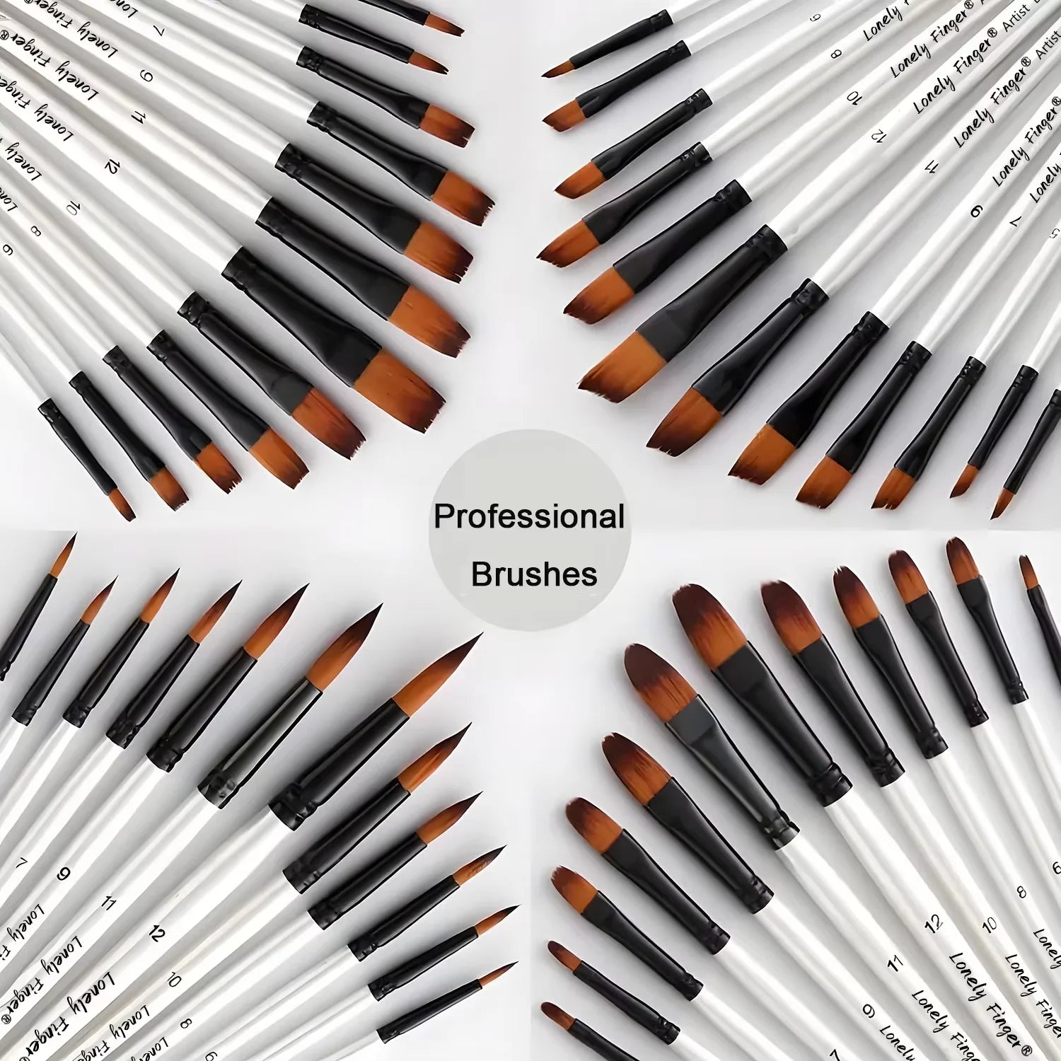 Professional Nylon Paint Brush Set for Acrylic Watercolor and Oil