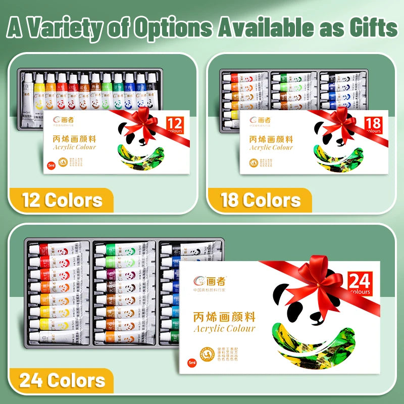 Portable Acrylic Paint Set with Rich Pigments for DIY Art