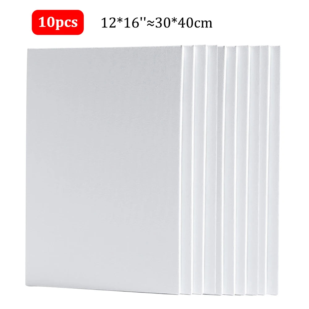 10pcs Primed Cotton Canvas Boards for Acrylic and Oil Painting