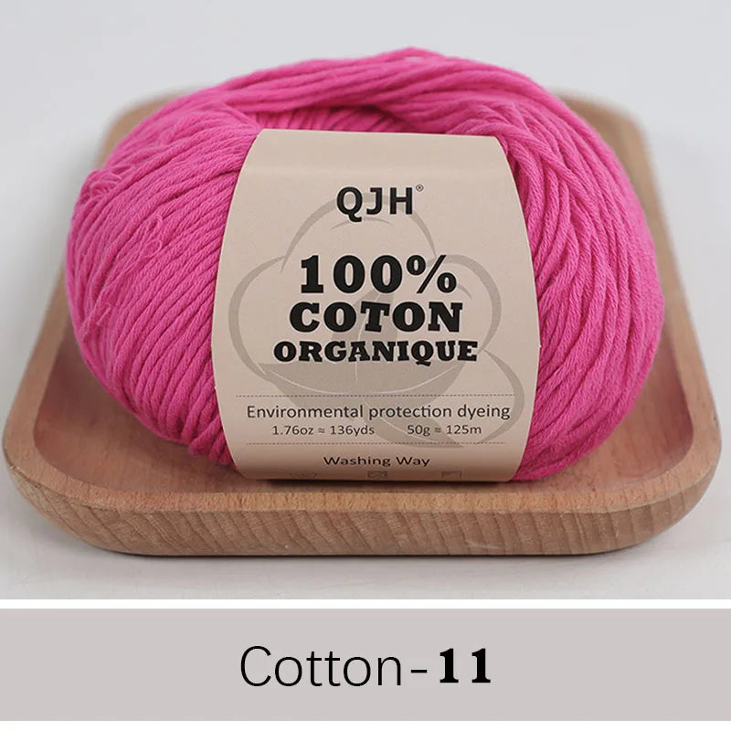 Soft Cotton Baby Yarn Set for Crochet and Knitting Crafts