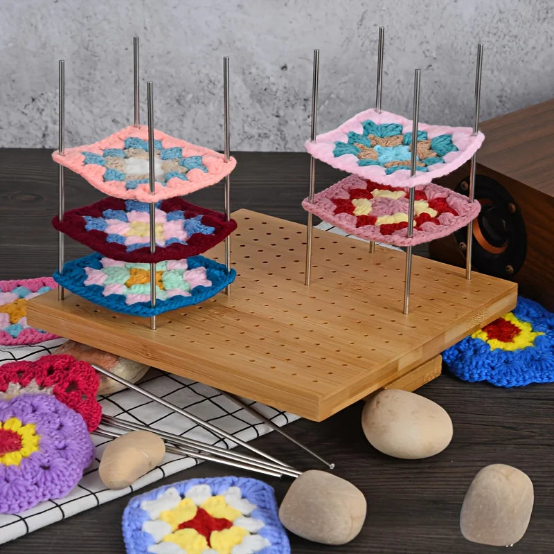 Bamboo Crochet Blocking Plate for Weaving and Knitting Projects Crafts
