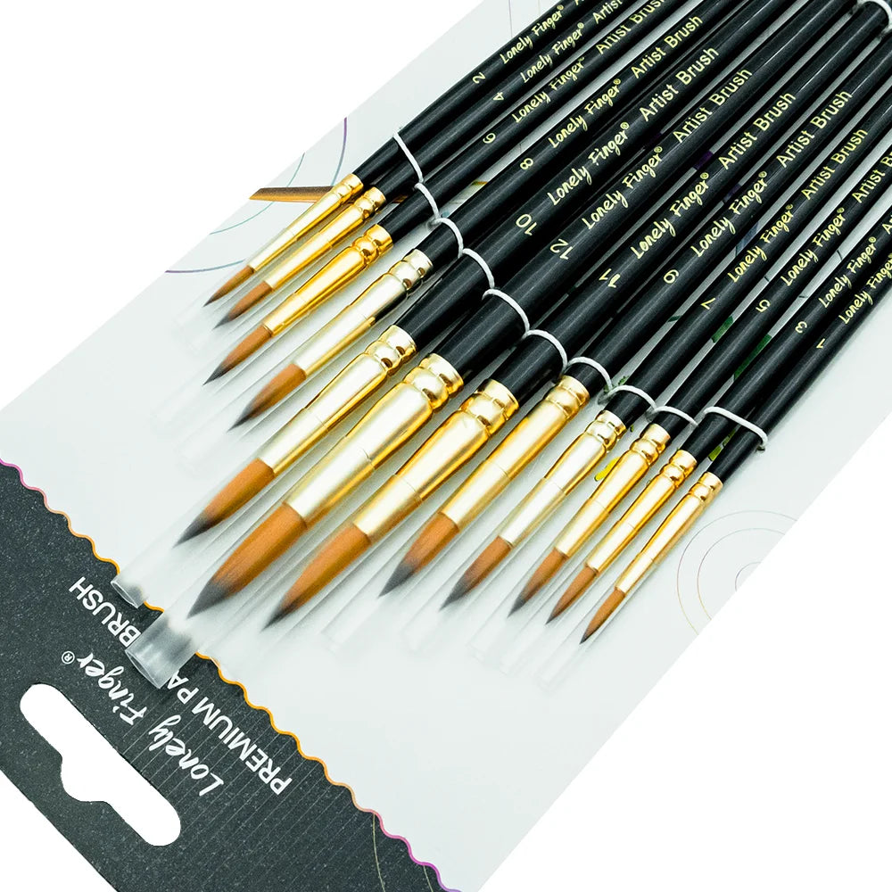 Professional Nylon Paint Brush Set for Acrylic Watercolor and Oil