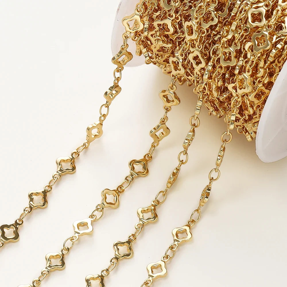 5.5mm Rhombus Chain 14/18K Gold-Plated Brass | Jewelry Making Supply