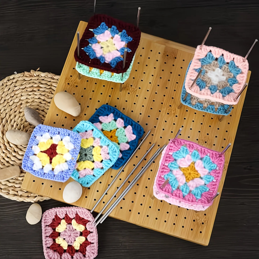 Bamboo Crochet Blocking Plate for Weaving and Knitting Projects Crafts