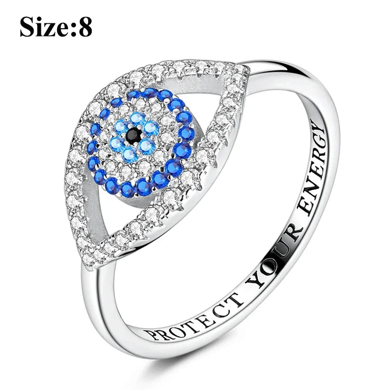 MULA Wedding Band Rings for Women Man 925 Sterling Silver Evil Eye Hand Celtic Knot Four-Leaf Clover Ring Stackable Jewelry Gift
