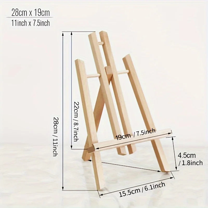Portable Wooden Desktop Easel Foldable Painting Display Stand for Art