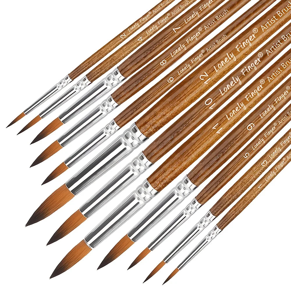 Professional Nylon Paint Brush Set for Acrylic Watercolor and Oil