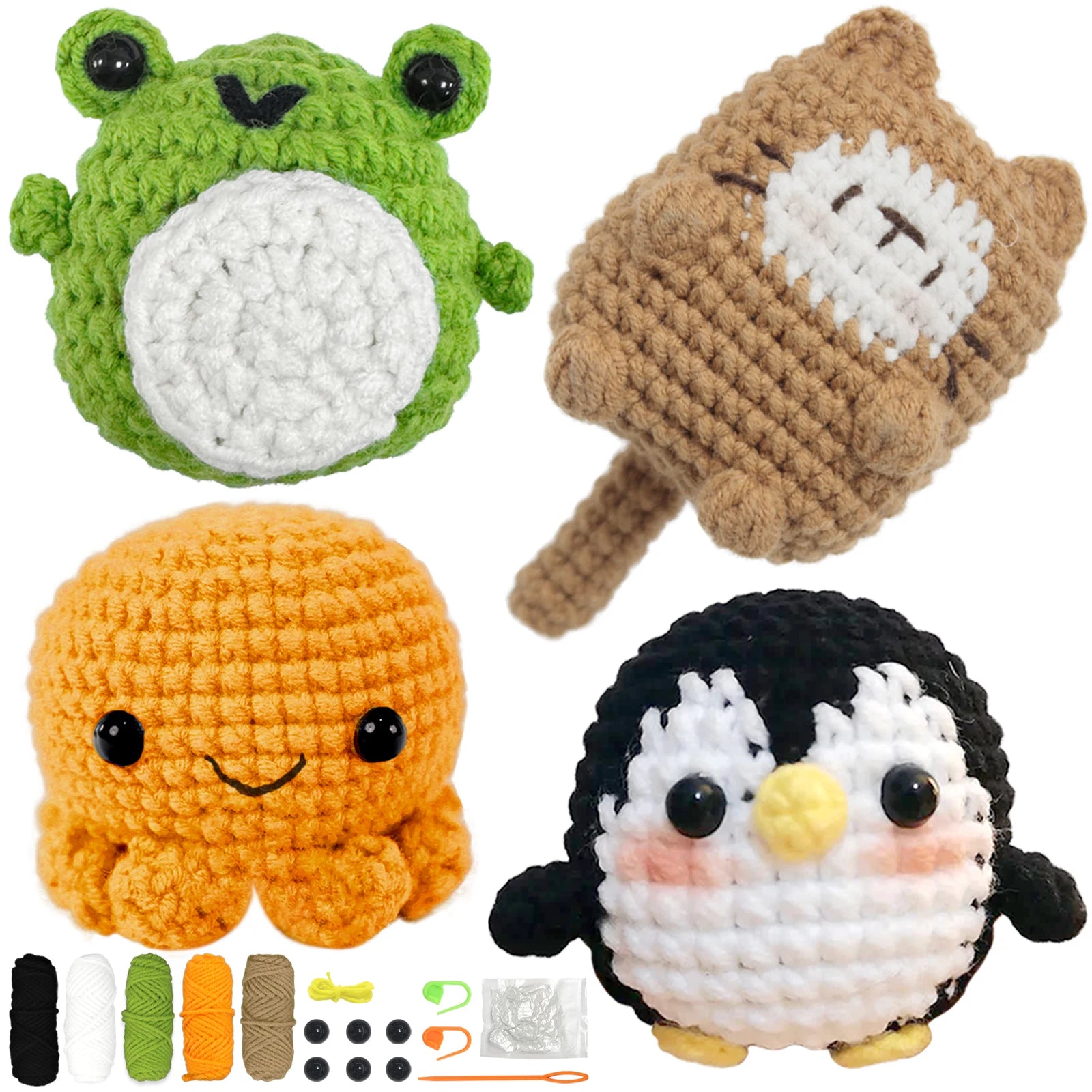 Animal Crochet Starter Kit for Beginners DIY Knitting Craft Set