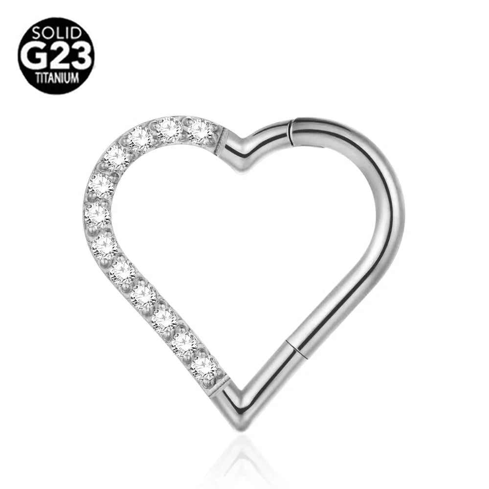 G23 Titanium Bee Septum Nose Ring Piercing Body Jewelry 16G Moon Segment Snake Clicker Helix  Ear Cartilage Heart Daith Hoop