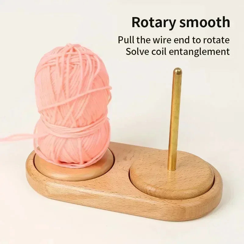 Wooden Yarn Holder Stand for Crochet Knitting Sewing Thread Tools