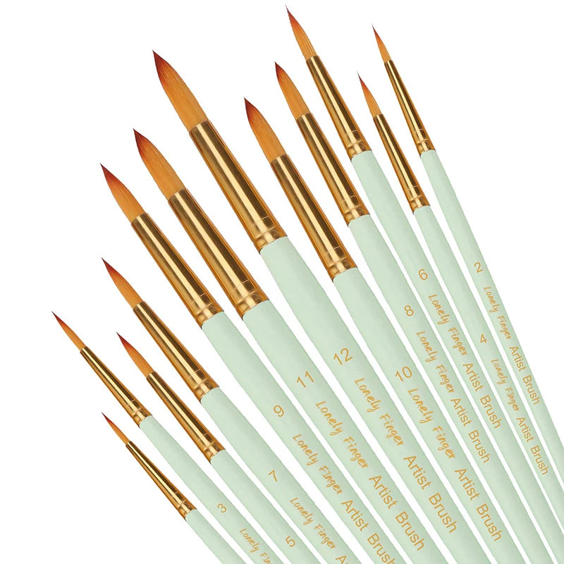 Professional Nylon Paint Brush Set for Acrylic Watercolor and Oil