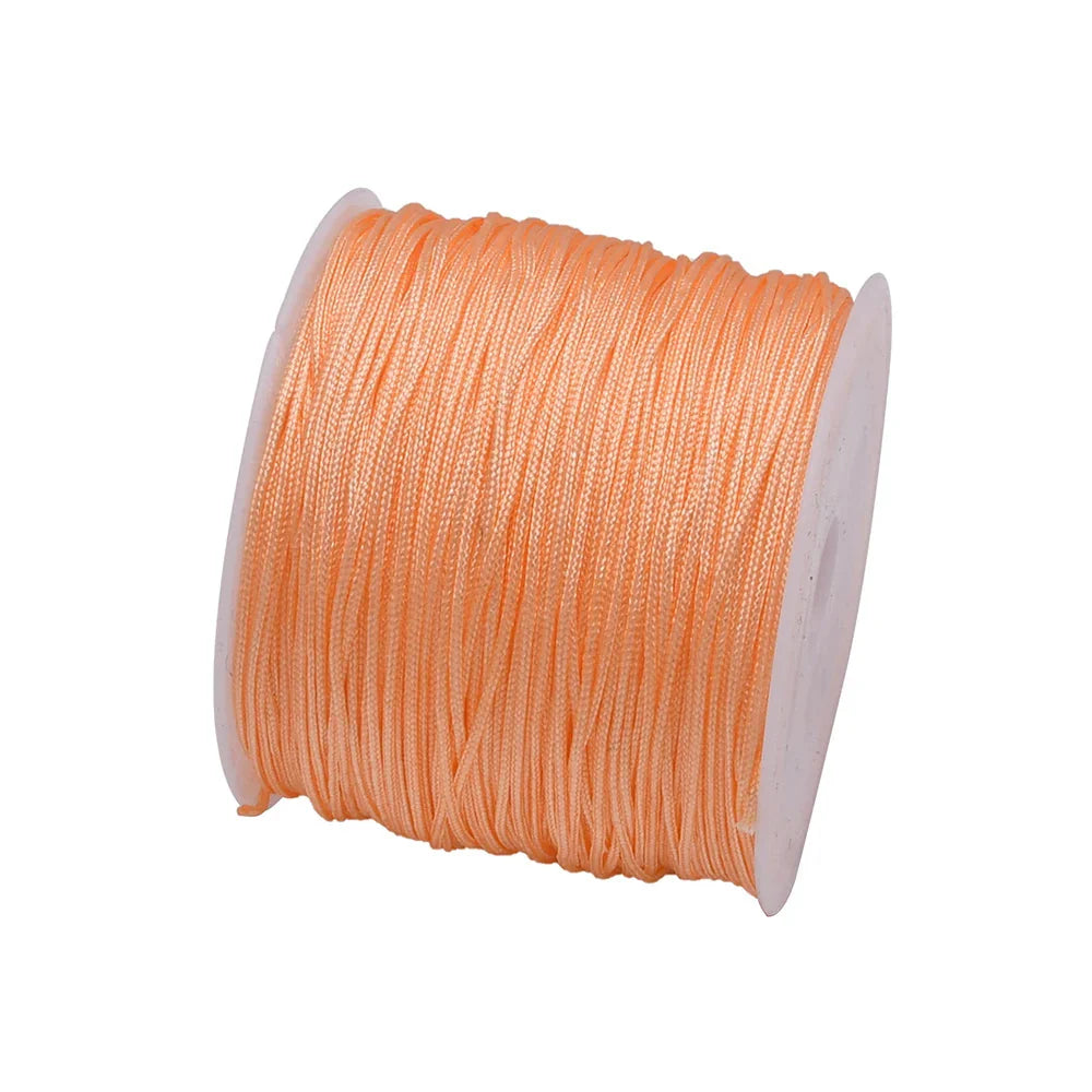 50 Yards 0.8mm Braided Nylon Cord – Durable Satin String for Jewelry Making, Beading, Macrame, Chinese Knot & DIY Crafts