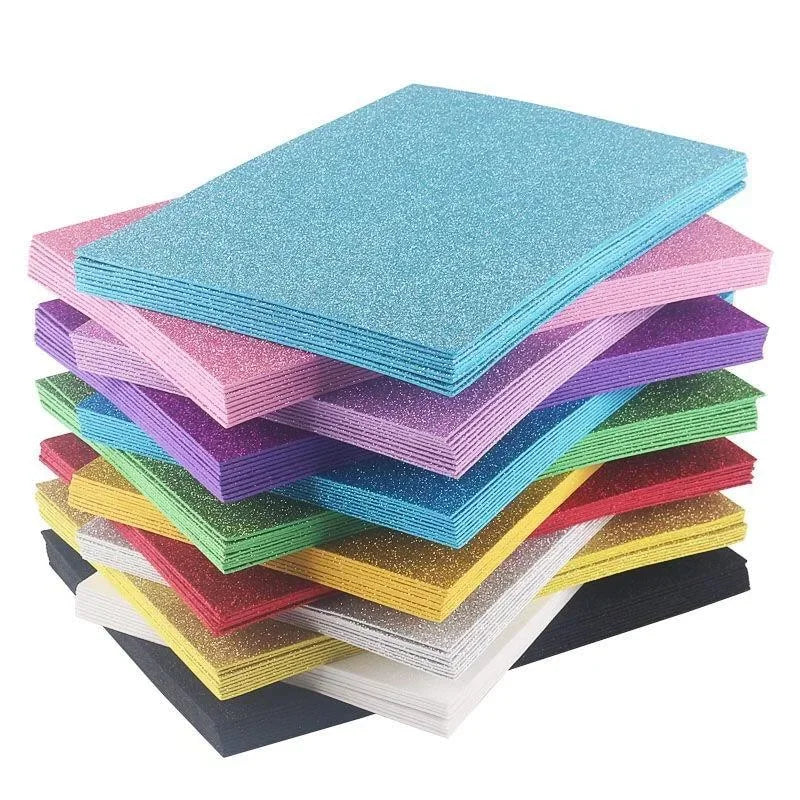 Glitter Foam Paper Sheets for DIY Crafts and Handmade Projects