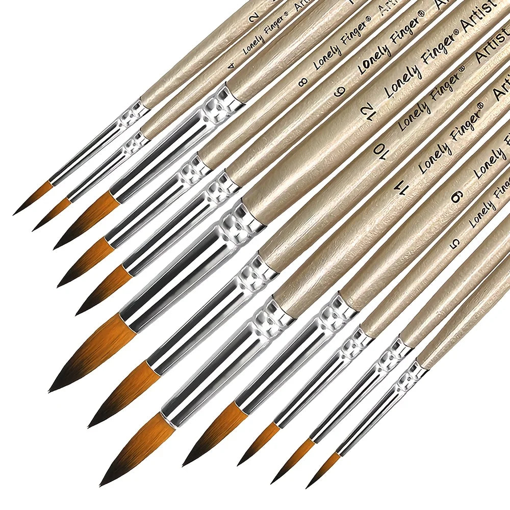 Professional Nylon Paint Brush Set for Acrylic Watercolor and Oil