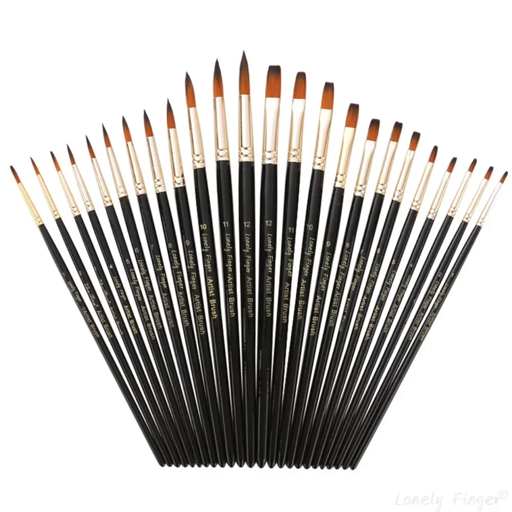 Professional Nylon Paint Brush Set for Acrylic Watercolor and Oil