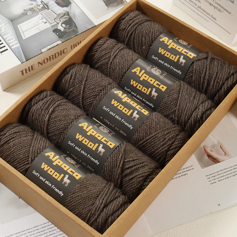 Chunky Alpaca Wool Yarn Set for DIY Knitting Winter Crafts