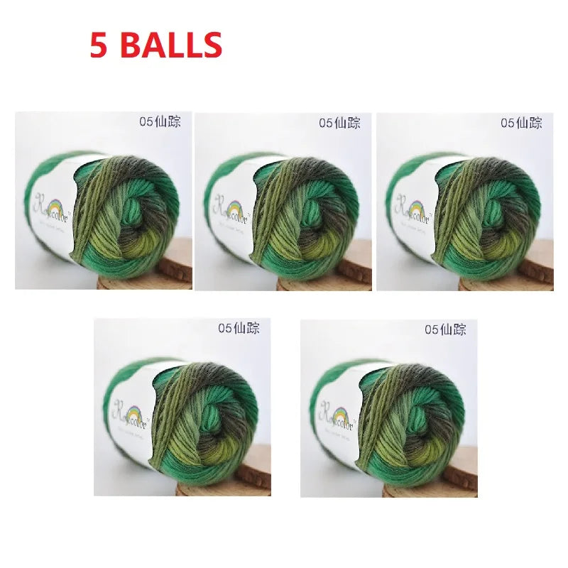 Rainbow Wool Yarn for Crochet Knitting Scarves and Sweater Crafts