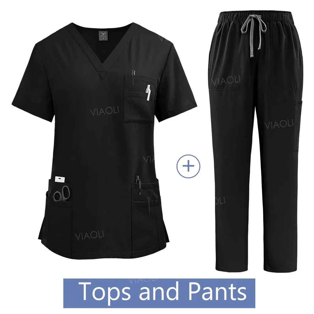 Women's Medical Suit Surgical Gown with Pockets
