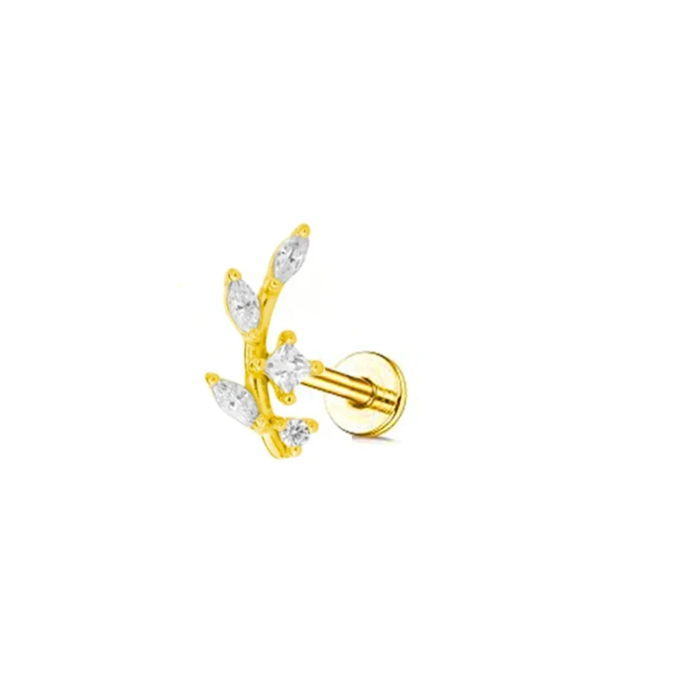 Lightning Internal Thread Labret Piercing Crown Bee Flowers Cartilage Earring Tragus Conch 316L Stainlesss Steel Body Jewelry
