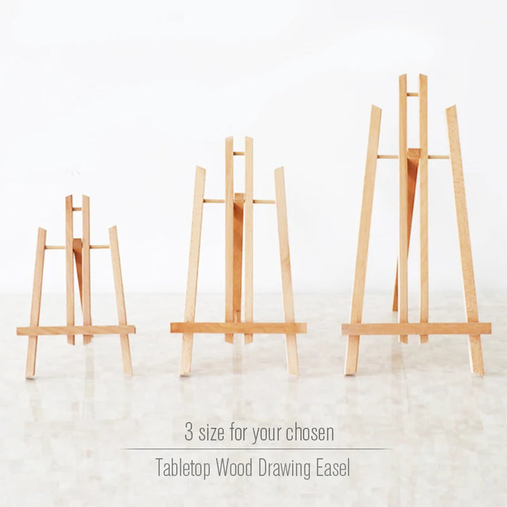 Portable Wooden Desktop Easel Foldable Painting Display Stand for Art