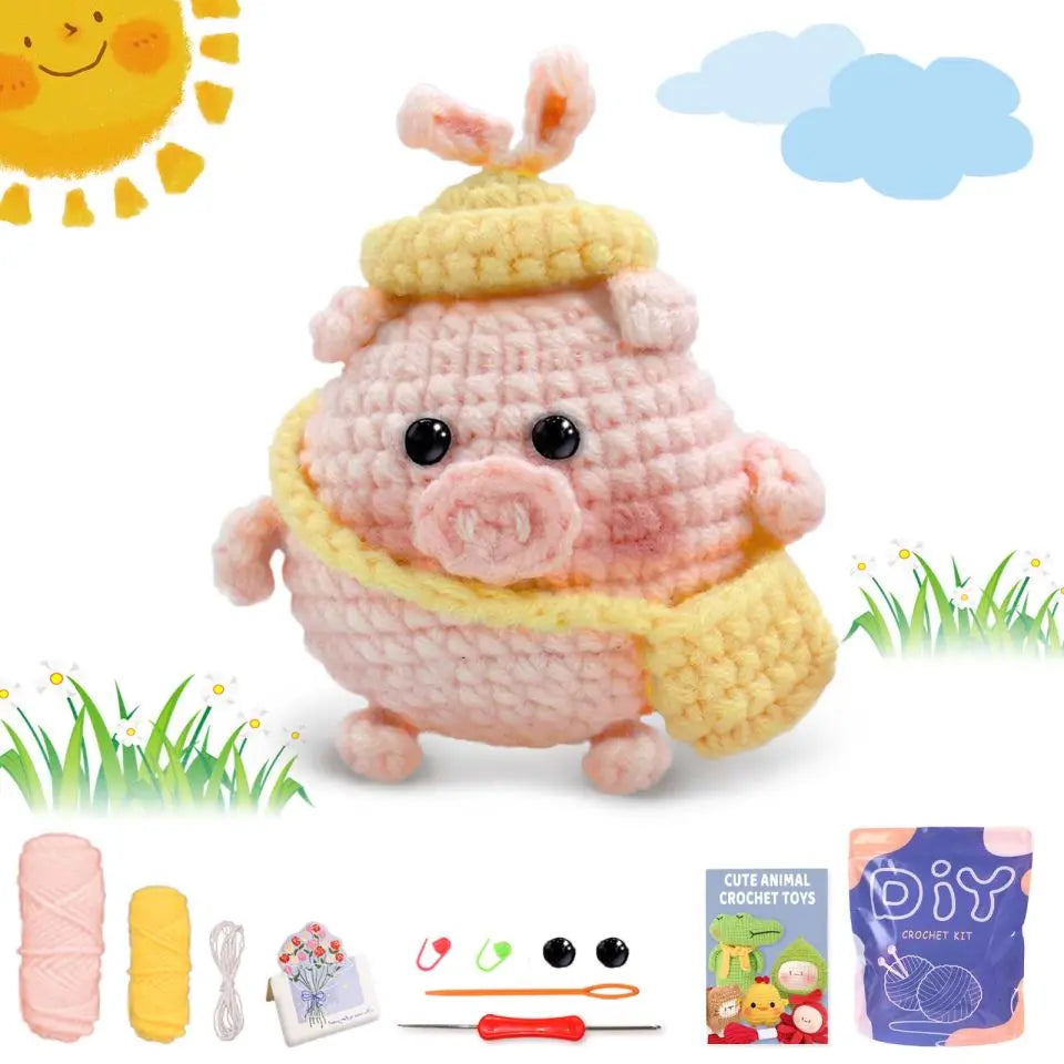 Animal Crochet Starter Kit for Beginners DIY Knitting Craft Set