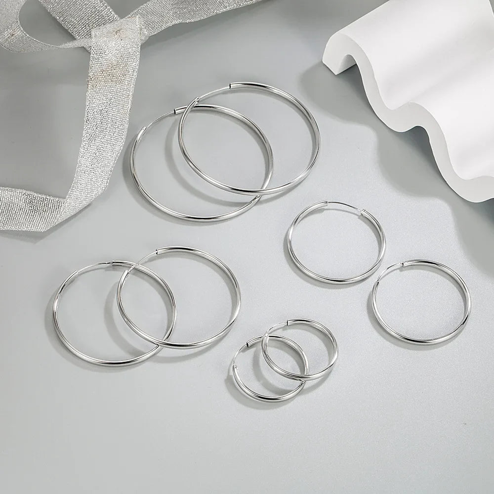 Handcrafted 925 Sterling Silver Hoop Earrings