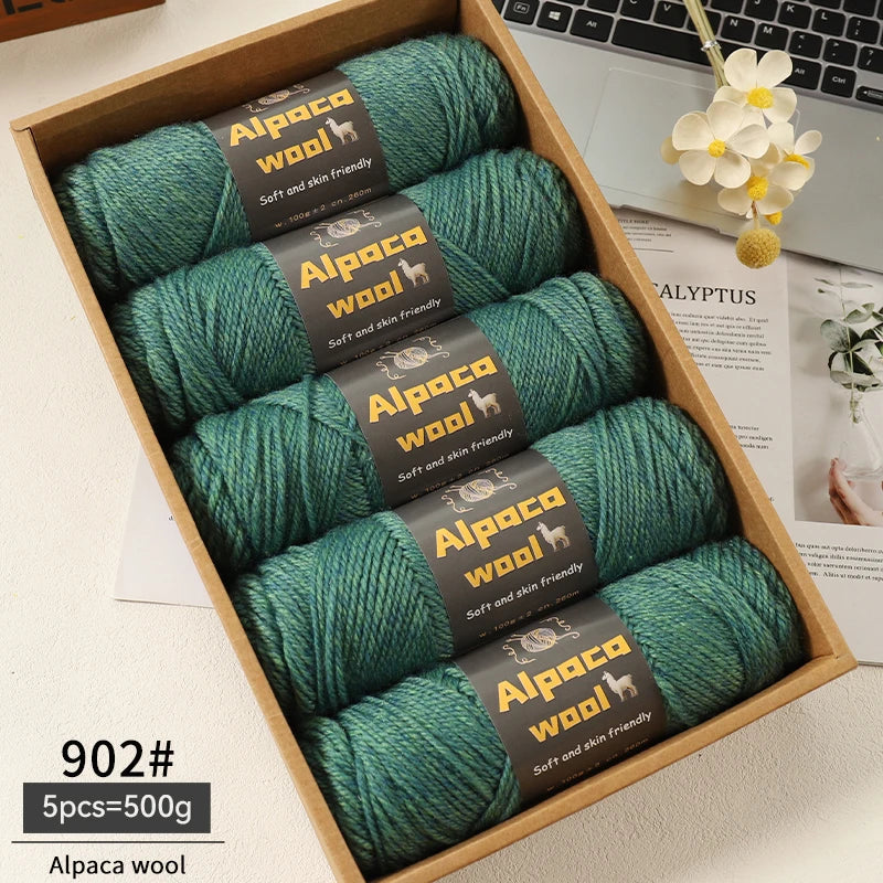Chunky Alpaca Wool Yarn Set for DIY Knitting Winter Crafts