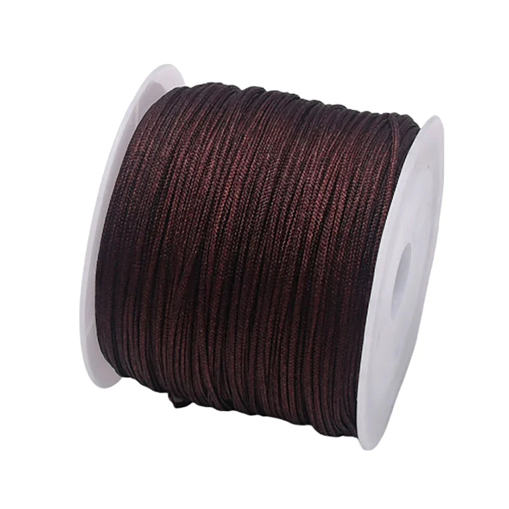 50 Yards 0.8mm Braided Nylon Cord – Durable Satin String for Jewelry Making, Beading, Macrame, Chinese Knot & DIY Crafts