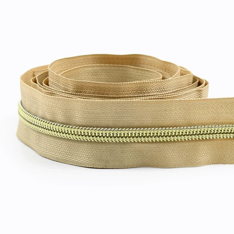 Nylon Zipper Tape Set with Metal Teeth for DIY Sewing
