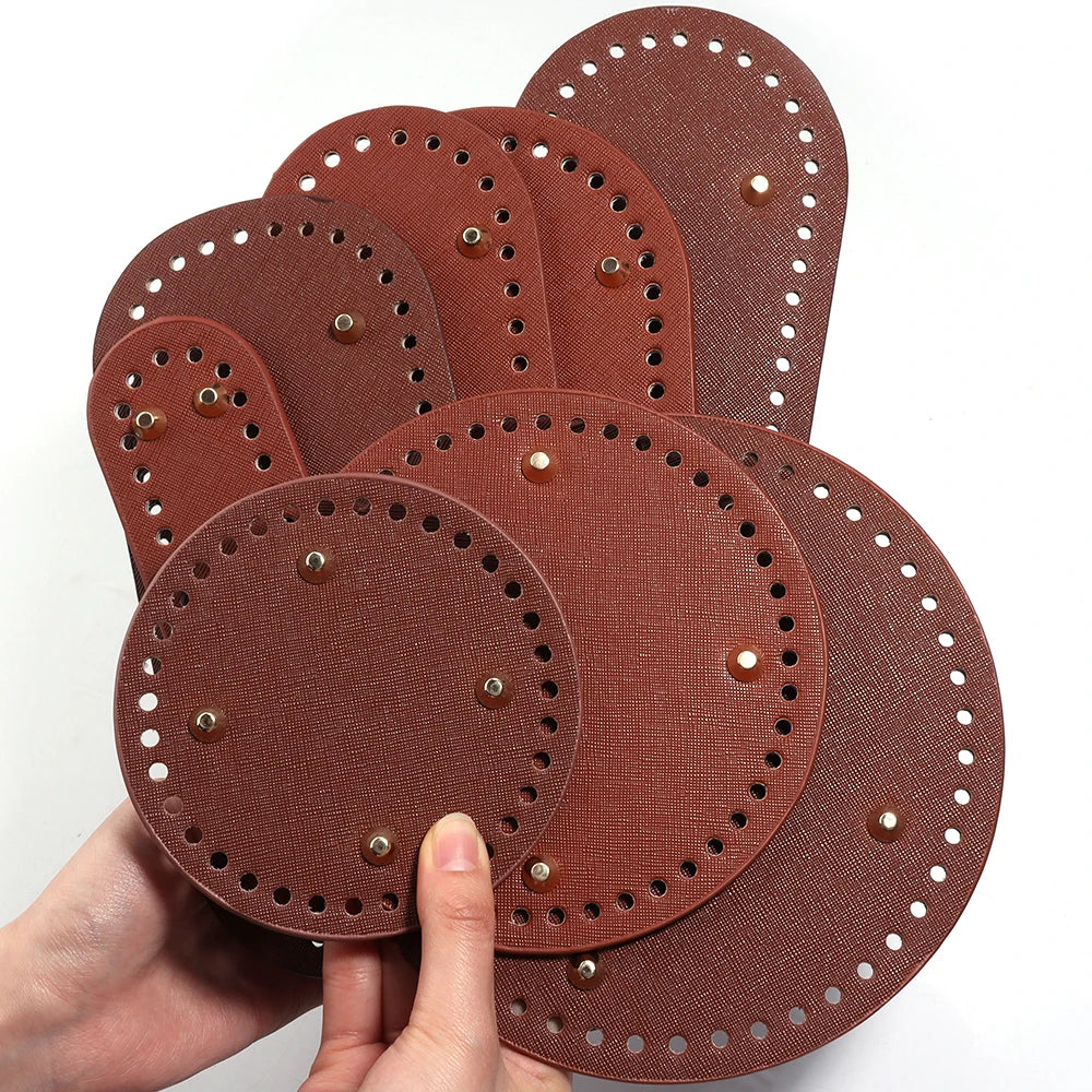 PU Leather Crochet Bag Bottom for DIY Knitting and Weaving Crafts