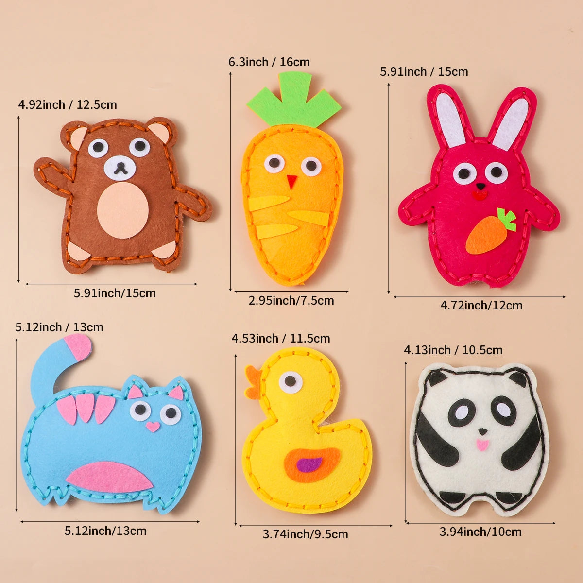 Beginner Animal Sewing Kit Handmade Felt Pendant Craft for Girls Fun
