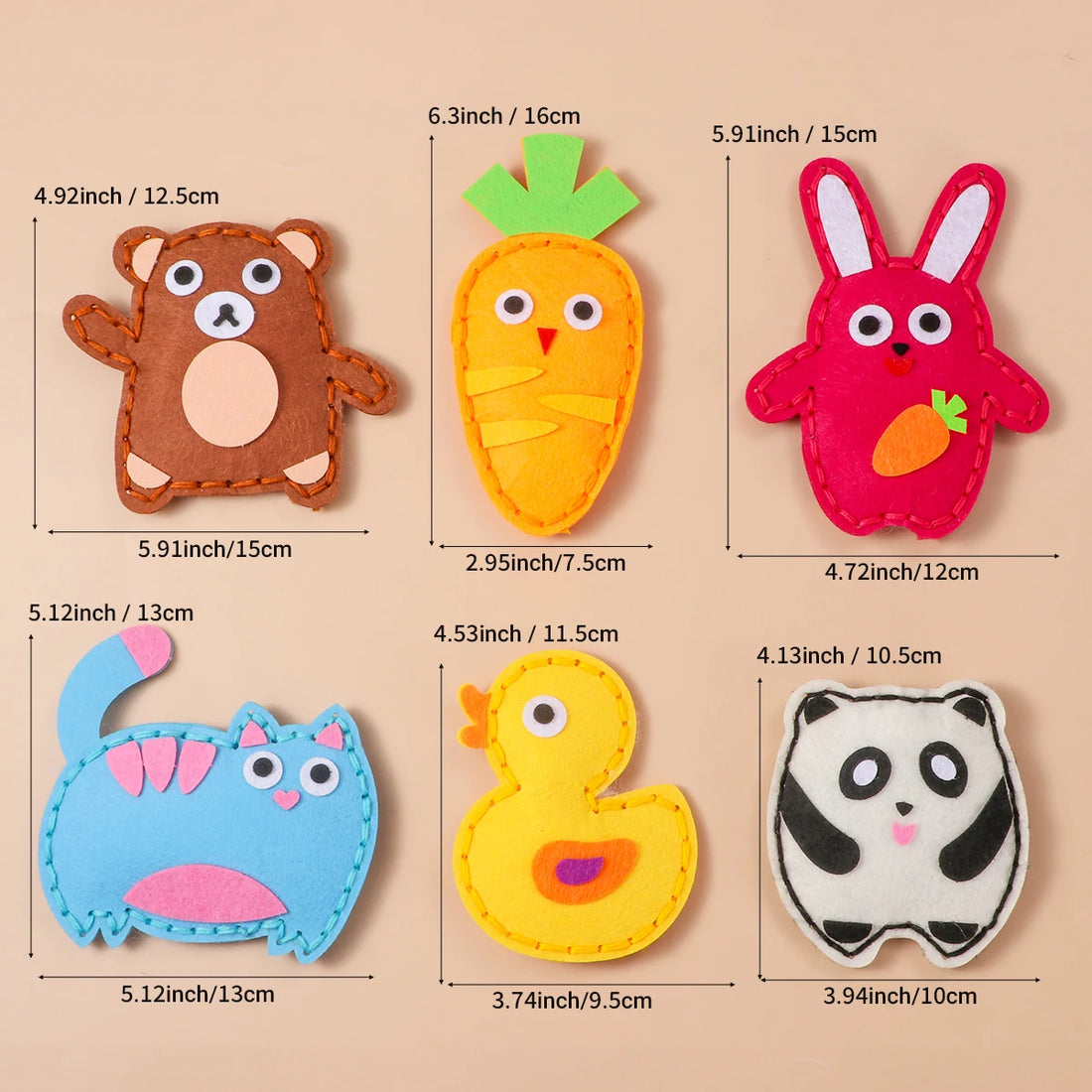 Beginner Animal Sewing Kit Handmade Felt Pendant Craft for Girls Fun