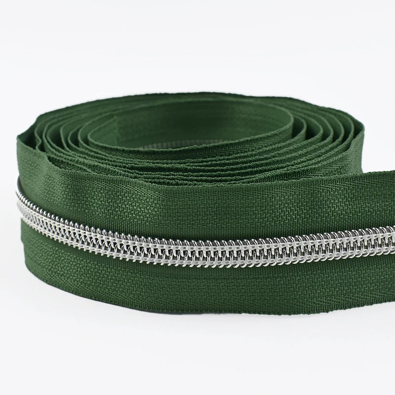 Nylon Zipper Tape Set with Metal Teeth for DIY Sewing