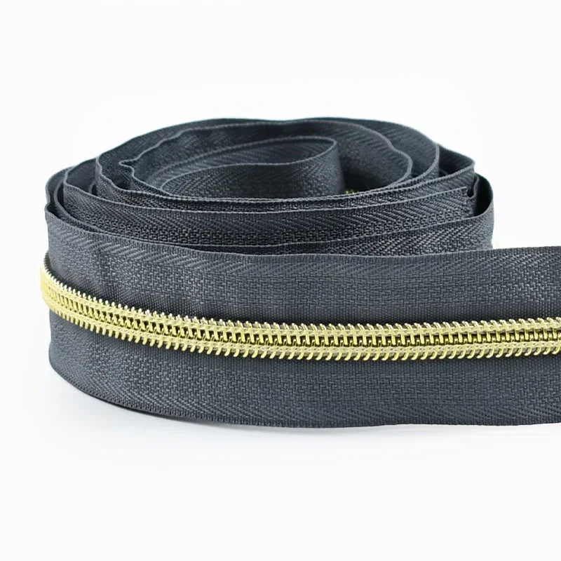 Nylon Zipper Tape Set with Metal Teeth for DIY Sewing