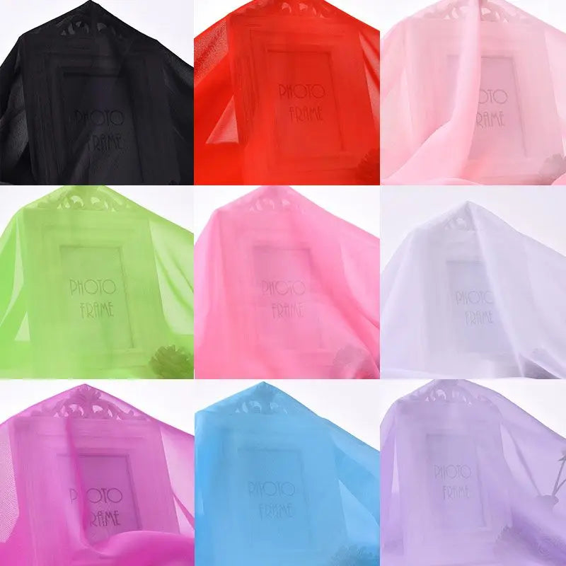Translucent Chiffon Tulle Fabric for DIY Sewing and Dress Crafts