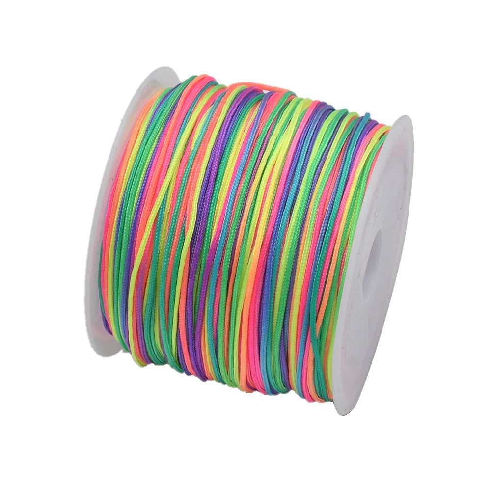 50 Yards 0.8mm Braided Nylon Cord – Durable Satin String for Jewelry Making, Beading, Macrame, Chinese Knot & DIY Crafts