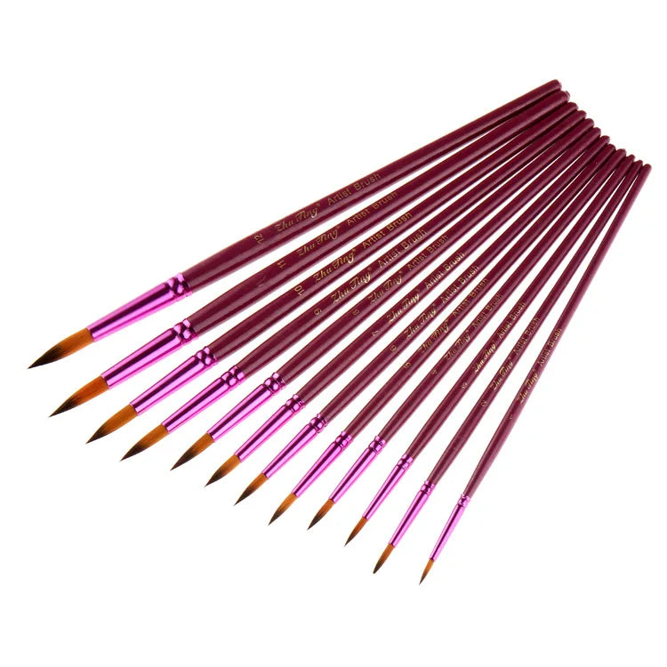 Professional Nylon Paint Brush Set for Acrylic Watercolor and Oil