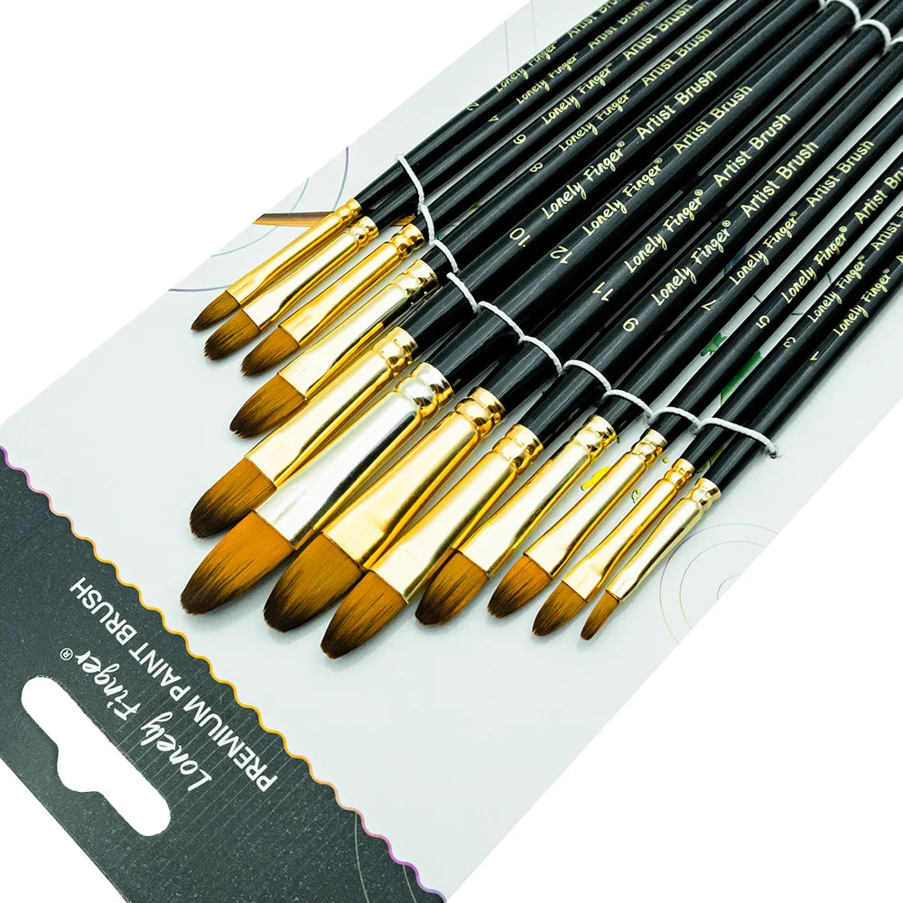 Professional Nylon Paint Brush Set for Acrylic Watercolor and Oil