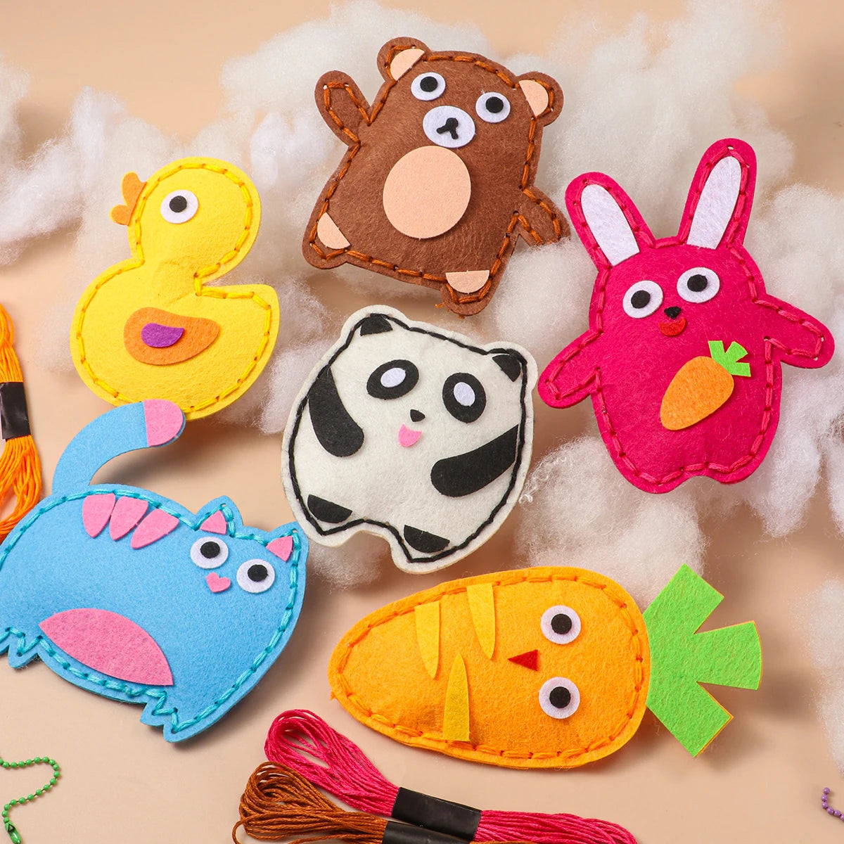 Beginner Animal Sewing Kit Handmade Felt Pendant Craft for Girls Fun