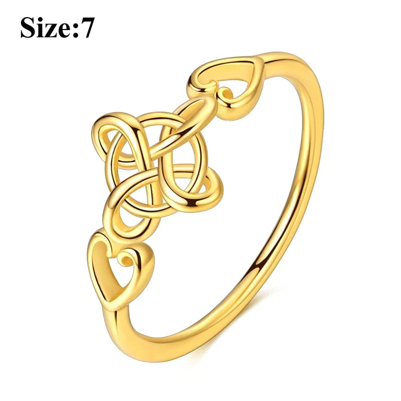 MULA Wedding Band Rings for Women Man 925 Sterling Silver Evil Eye Hand Celtic Knot Four-Leaf Clover Ring Stackable Jewelry Gift