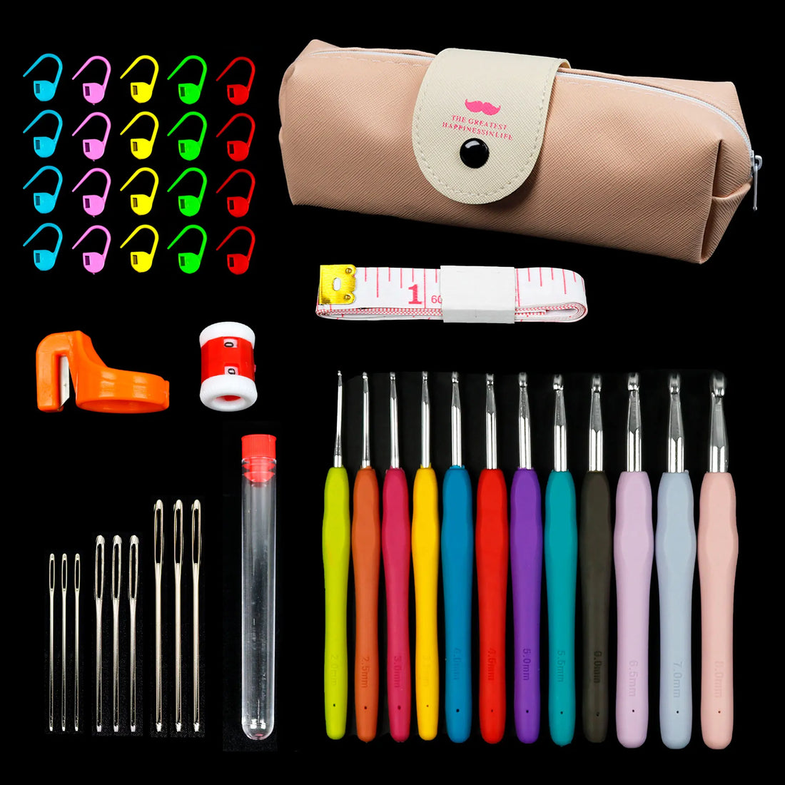 Crochet Hook Knitting Tool Set with Storage Bag and Needles