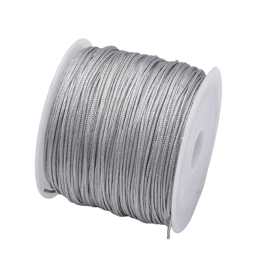 50 Yards 0.8mm Braided Nylon Cord – Durable Satin String for Jewelry Making, Beading, Macrame, Chinese Knot & DIY Crafts