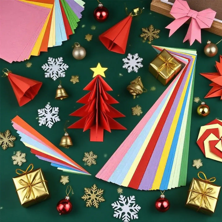 Colorful Double-Sided Origami Paper Set for DIY Kids Crafts Projects
