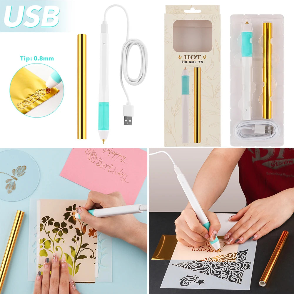 USB Hot Foil Pen Set for DIY Craft and Scrapbooking Projects