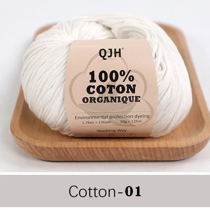 Soft Cotton Baby Yarn Set for Crochet and Knitting Crafts